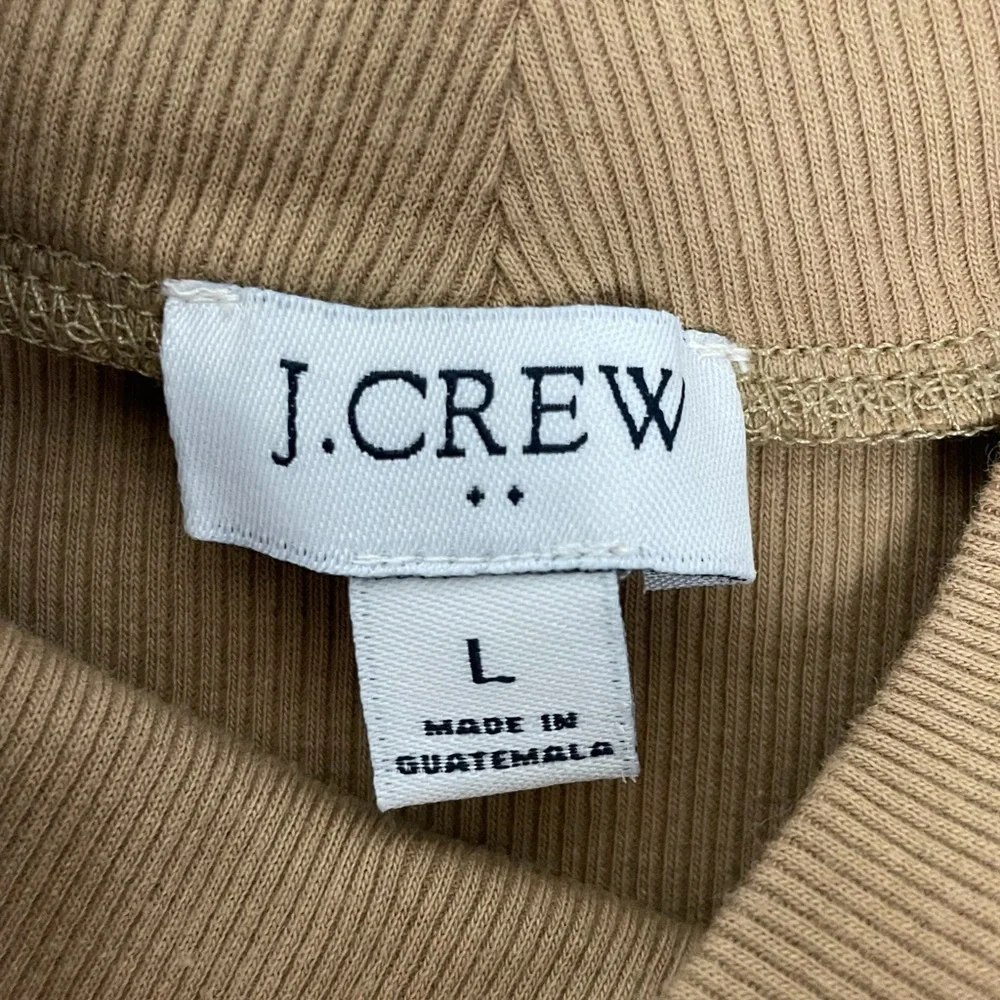 Jcrew Factory Brown ribbed slim mockneck long sleeve top neutral minimalist L